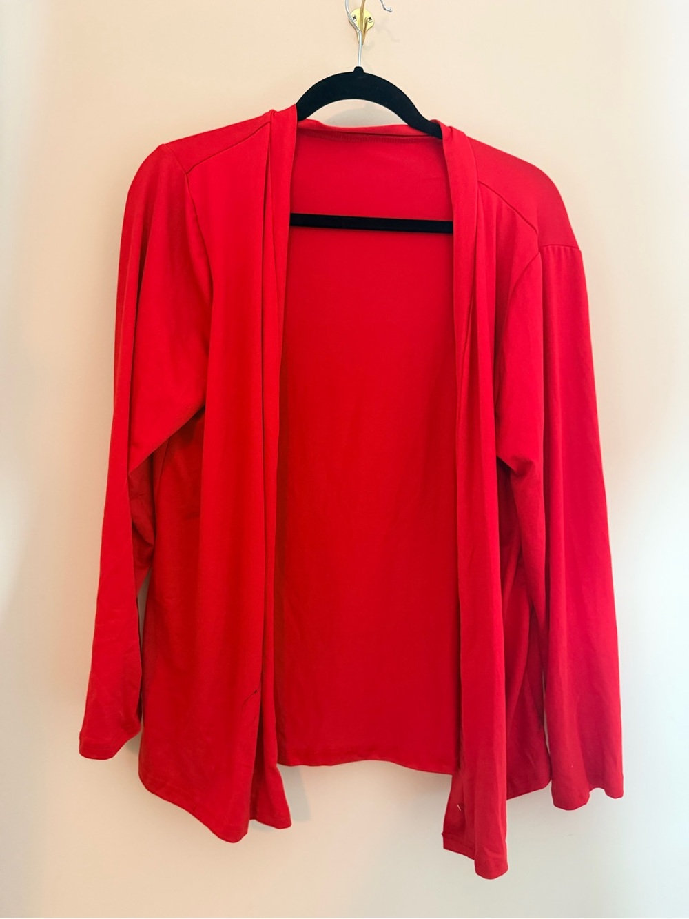 SHEIN Open-Front Red Blazer-Style Cardigan